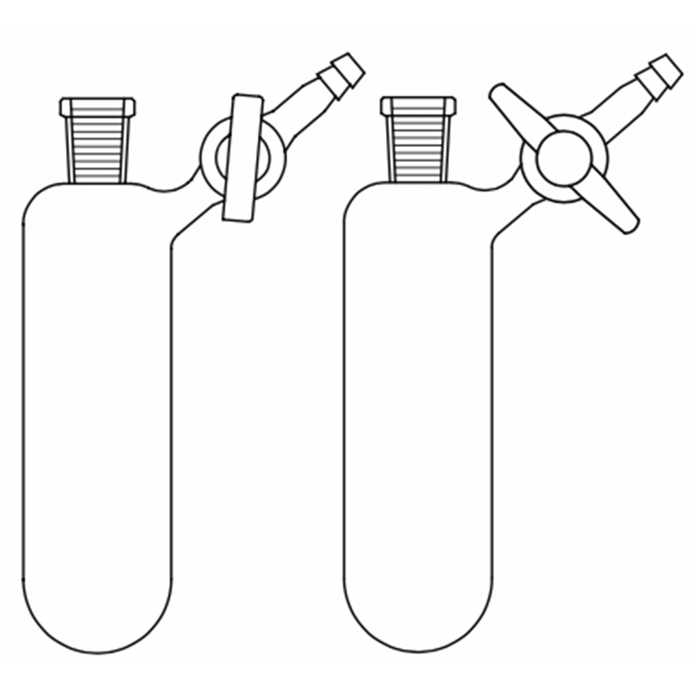 AZOT ( SCHLENK ) TÜPÜ , 25 ML , PTFE MUSLUKLU , DİŞİ NS : 14.5/23