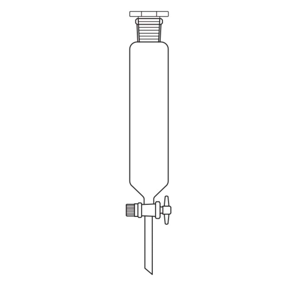 AYIRMA HUNİSİ , 50 ML , SİLİNDİRİK TİP , NS: 19/26 , PTFE MUSLUK
