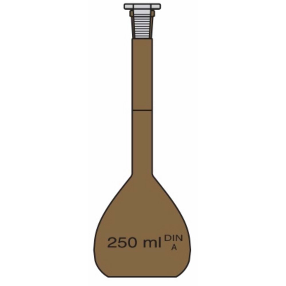 BALON JOJE , 250 ML , AMBER , NS : 14.5/23 , PP KAPAKLI