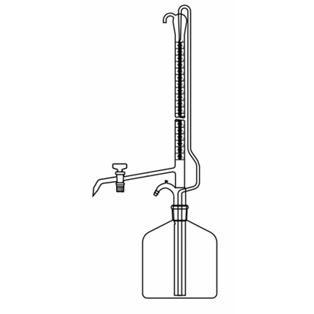 BÜRET , OTOMATİK , 25 ML , ŞEFFAF , TEK PTFE MUSLUKLU , DEPOLU