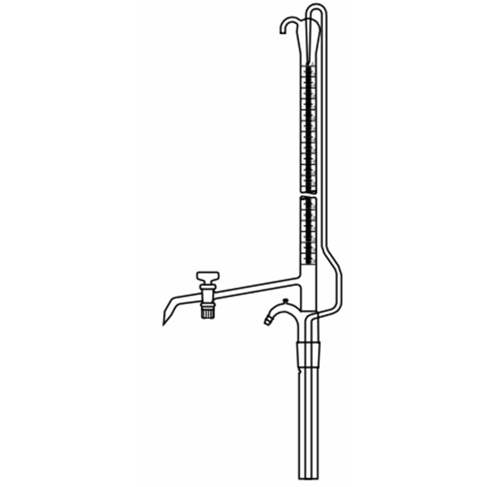 BÜRET , OTOMATİK , 10 ML , ŞEFFAF , TEK PTFE MUSLUKLU , DEPOSUZ