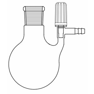 AZOT ( SCHLENK ) BALONU , 50 ML , PTFE VALF MUSLUKLU , NS : 29/32