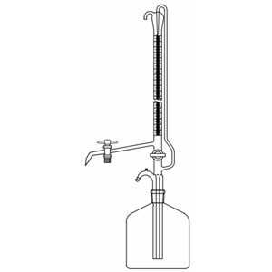 BÜRET , OTOMATİK , 100 ML , ŞEFFAF , ÇİFT PTFE MUSLUKLU , DEPOLU