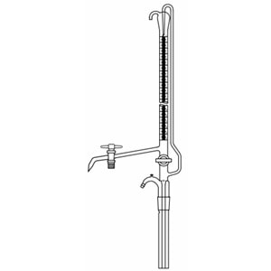 BÜRET , OTOMATİK , 10 ML , ŞEFFAF , ÇİFT PTFE MUSLUKLU , DEPOSUZ