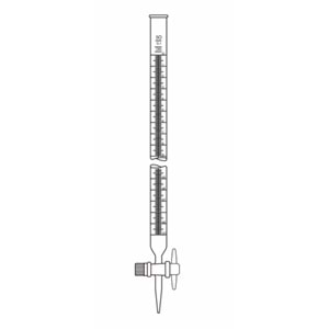 BÜRET , DÜZ , 50 ML , PTFE MUSLUKLU