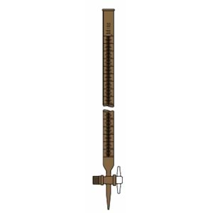 BÜRET , DÜZ , 10 ML , AMBER , PTFE MUSLUK