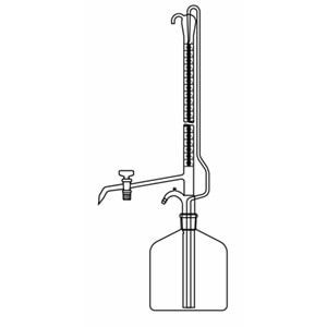 BÜRET , OTOMATİK , 50 ML , ŞEFFAF , TEK PTFE MUSLUKLU , DEPOLU