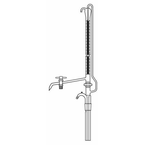 BÜRET , OTOMATİK , 5 ML , ŞEFFAF , ÇİFT PTFE MUSLUKLU , DEPOSUZ