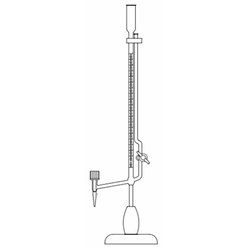 MİKRO BÜRET , 5 ML ,SEHPALI, PTFE MUSLUKLU